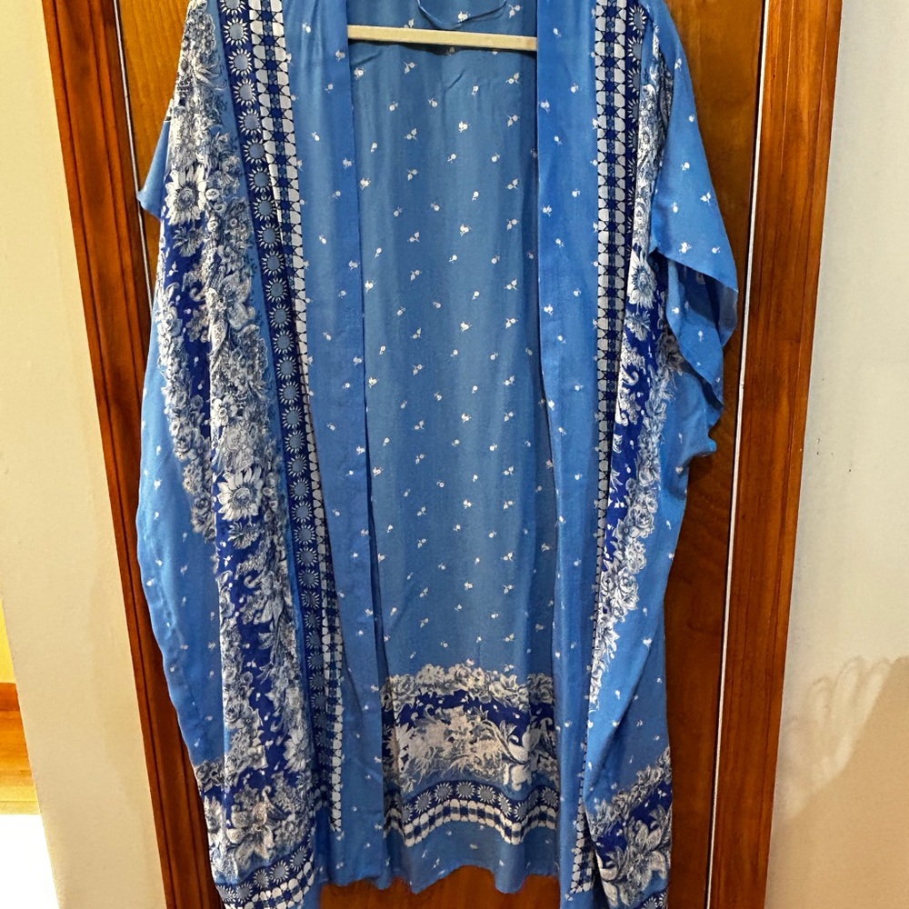 LOFT Blue Sheer Top